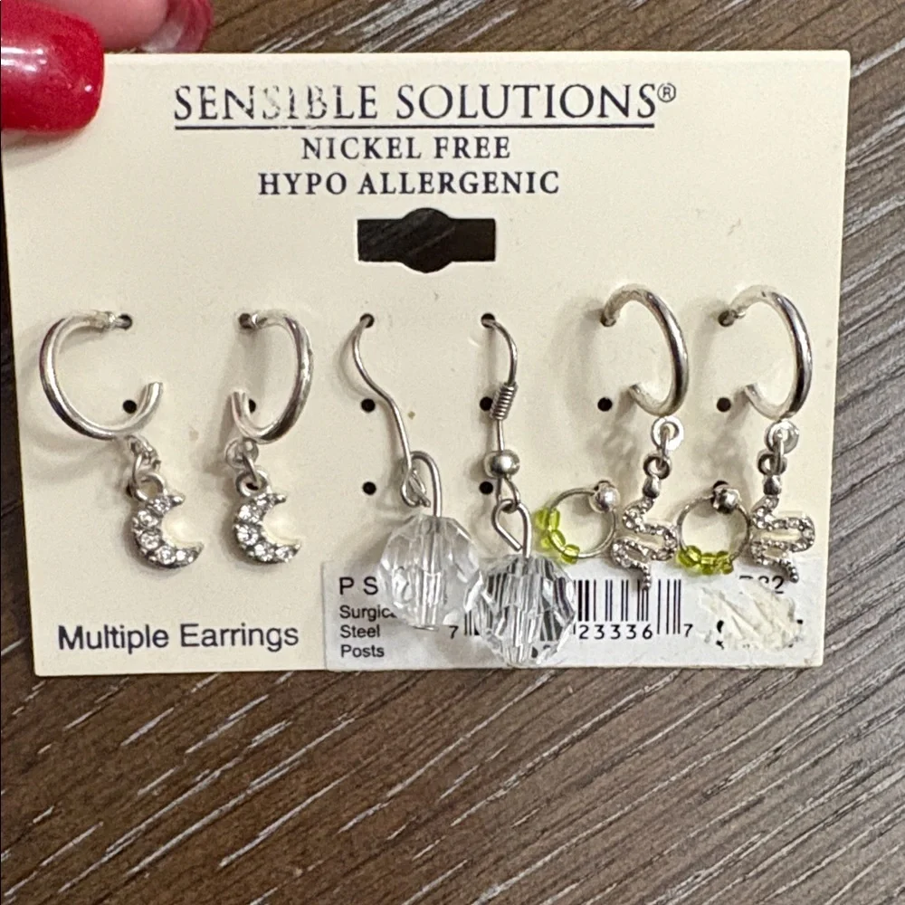 Sensible solutions silver dangle pierced earring sets